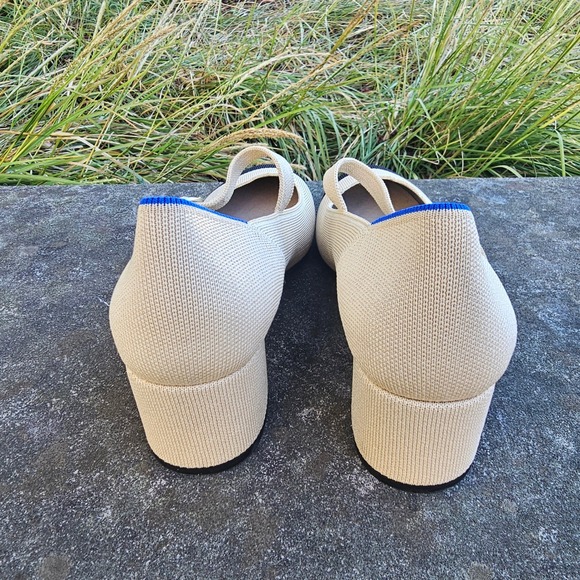 Rothy's 10 The Mary Jane Block Heel Round Cap Toe Black Beige Capsule Career‎ - Picture 4 of 8